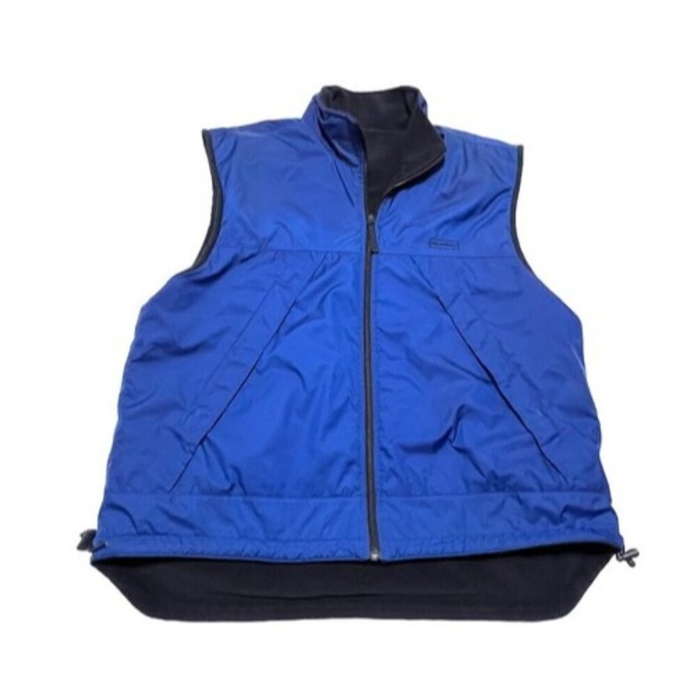 Vintage Polo Sport Ralph Lauren Blue Reversible Fleece Golf Polartec Vest XL